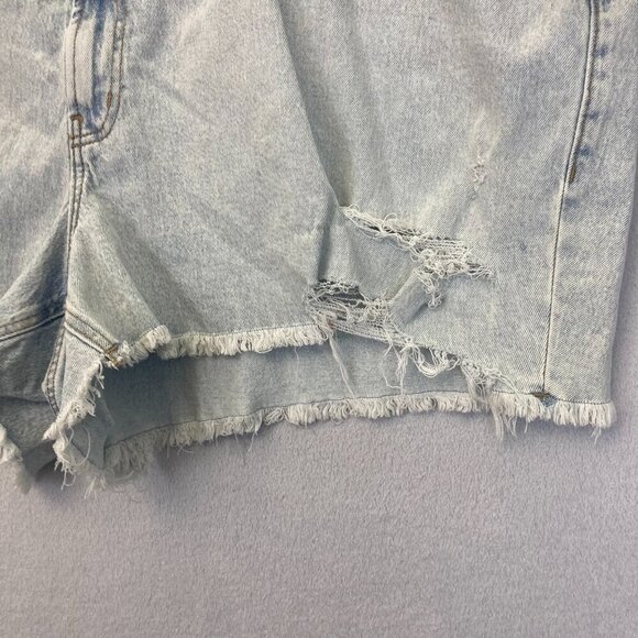 NWT Old Navy Denim Shorts Plus 30 Jeans Curvy OG High Rise Distressed Light Wash - Picture 9 of 16